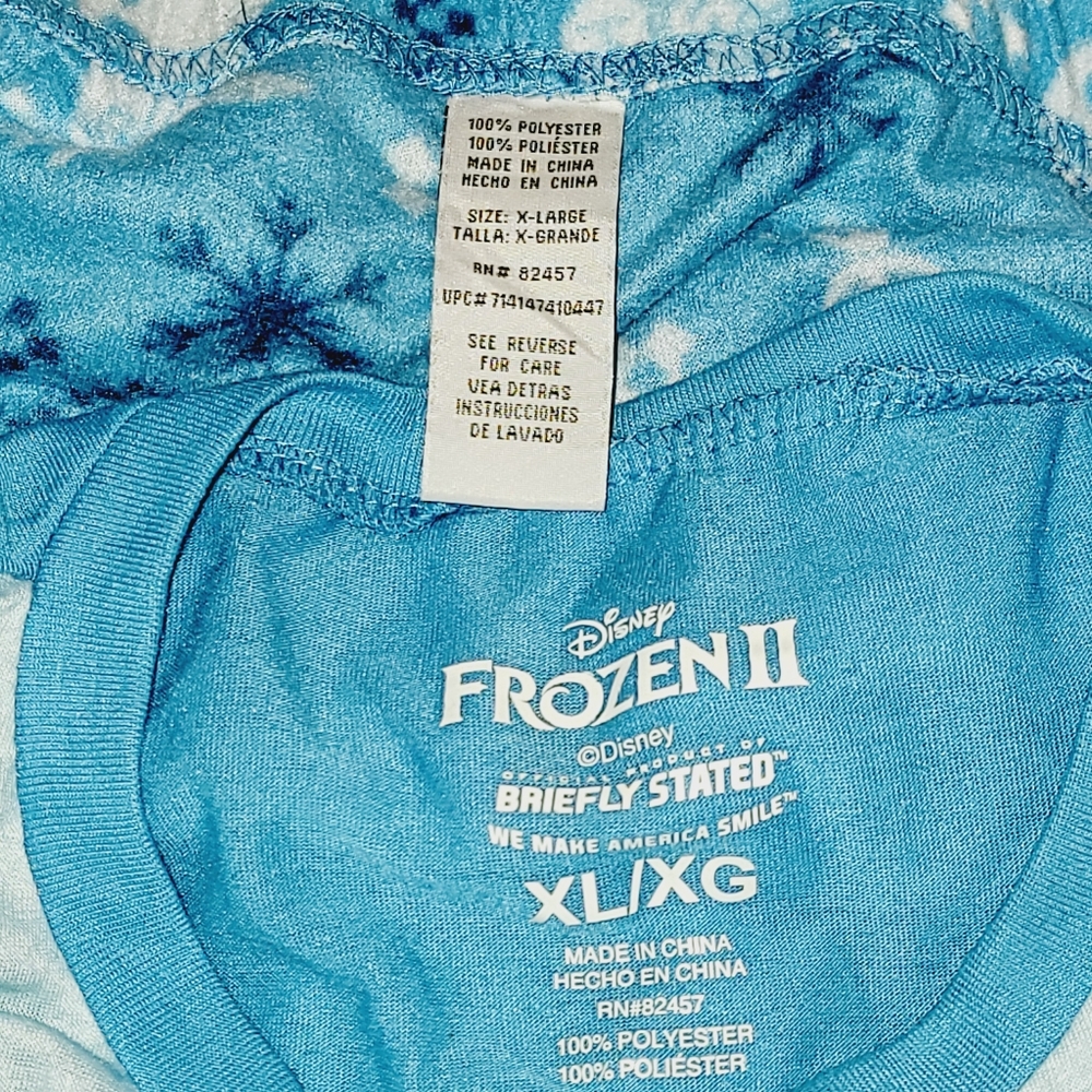 Disney Frozen Pajama PJ 2 Piece Set Womens Size XL Knit Top Fleece Pants - Picture 10 of 12